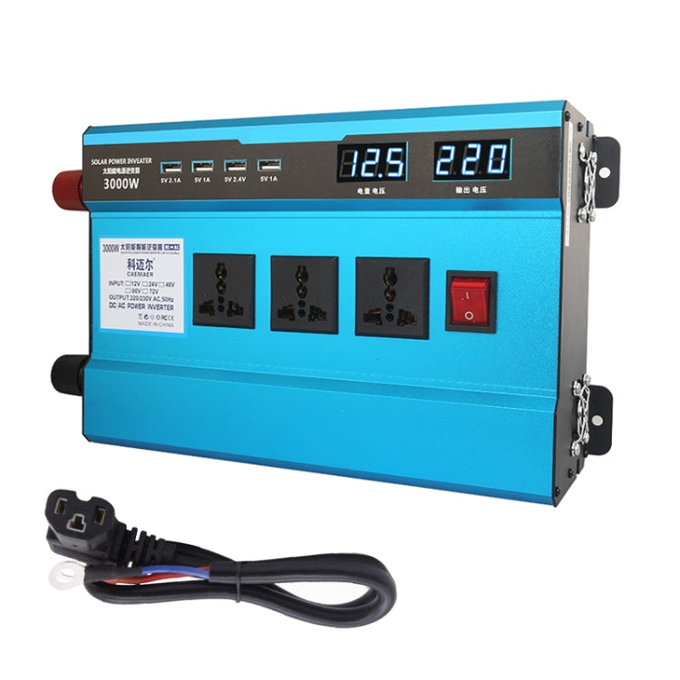 Carmaer 60V to 220V 3000W Intelligent Fan Car Double Digital Display Inverter Household Power Converter, 60V to 220V 3000W Carmaer 60V to 220V 3000W Intelligent Fan Car Double Digital Display Inverter Household Power Converter, 60V to 220V 3000W